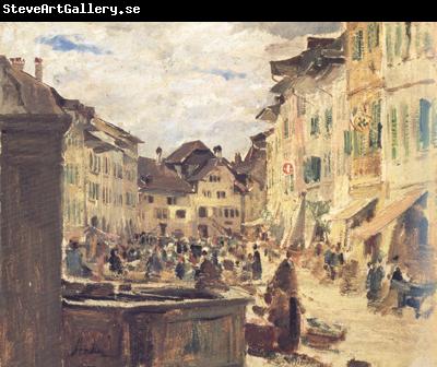 Albert Anker Market in Murten (nn02)